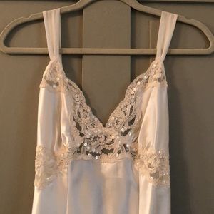Vintage Victoria’s Secret Ivory White Full Length Satin Nightgown Slip Dress